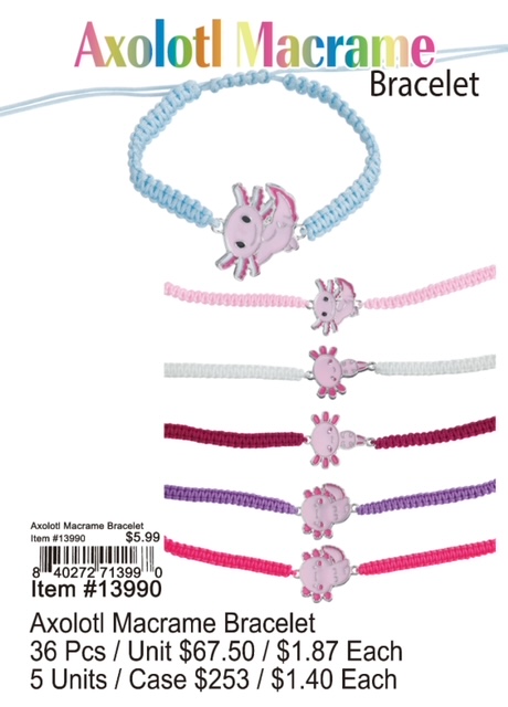 Axolotl Macrame Bracelet